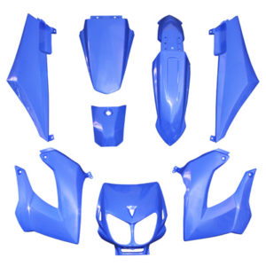 CARROSSERIE 50 A BOITE ADAPTABLE DERBI SENDA DRD X-TREME X-RACE <2010 BLEU BRILLANT (KIT 8 PIECES) - code 008SA0P514