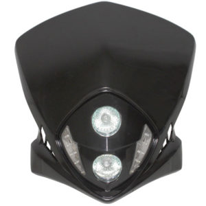 FORK HEADLAMP GEARBIKE DUKE HALOGEN 2x20W BLACK WITH WHITE LEDS - code 7549900914