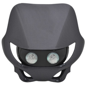 FORK HEADLAMP GEARBIKE ENDURO HALOGEN 2x20W CARBON (WITH BRACKETS) - code 7599900KA4