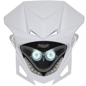 FORK HEADLAMP GEARBIKE RR8 WHITE/BLACK WITH LEDS WHITE - code 75B99B0814