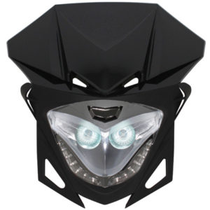 FORK HEADLAMP GEARBIKE RR8 BLACK/CHROME WITH LEDS WHITE - code 75B99S0914