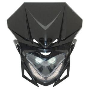 FORK HEADLAMP GEARBIKE RR8 BLACK WITH LEDS WHITE - code 75B99W0914
