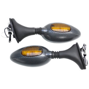 RETROVISEUR 50 A BOITE F1 ITALIEN SUR CARENAGE CARBONE BRILLANT AVEC LEDS (PR) ** - code A749900KA4