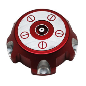 BOUCHON ESSENCE 50 A BOITE POUR MBK 50 X-LIMIT 2004>2010/YAMAHA 50 DTR 2004>2010 ALU ROUGE - code D45XE00134